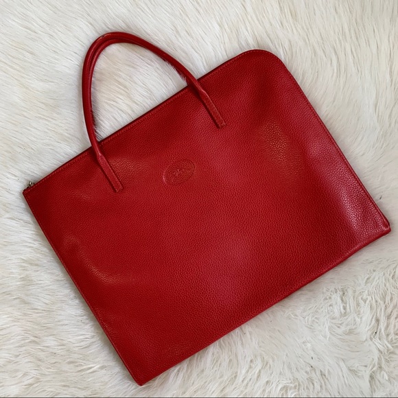 Longchamp Handbags - Longchamp Vintage Red Leather Bag